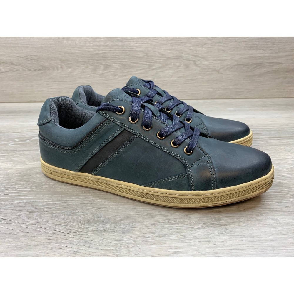 Propet Men's Leather Sneakers Navy Blue Low Top Casual Shoes MCV012L Size 9 M